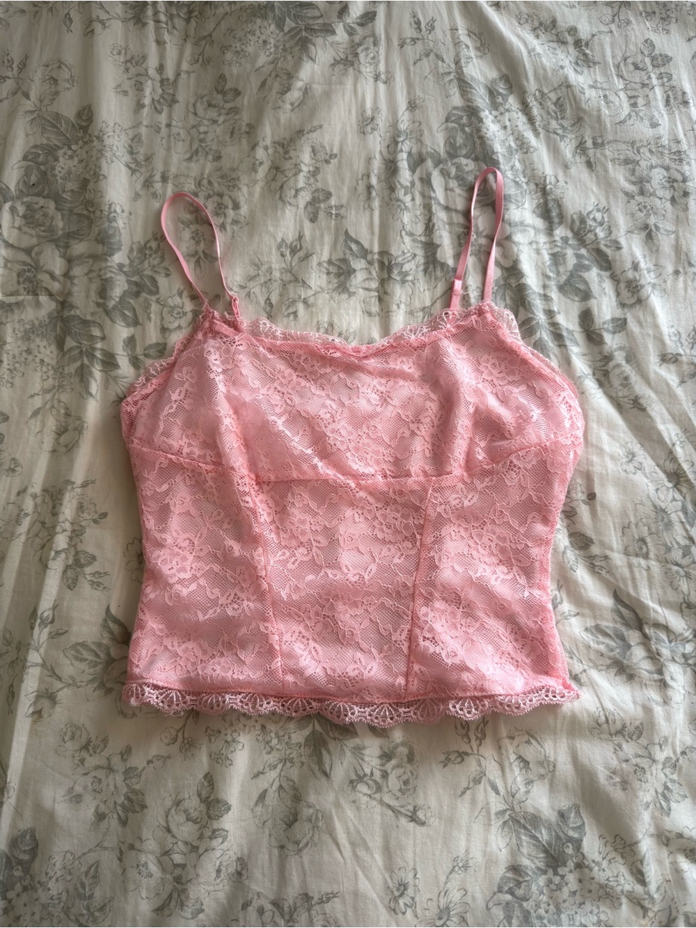 Pink Lace Tank Top